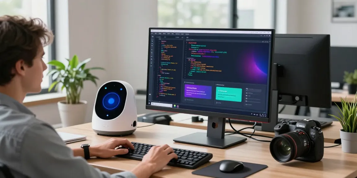 Engaging user interacting with crush on ai in a modern tech workspace.